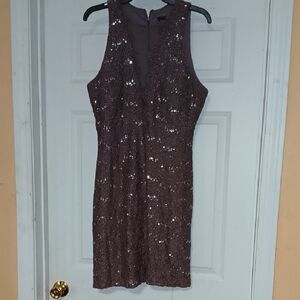 NW Nightway Chocolate Sparkle Dress. Size 16